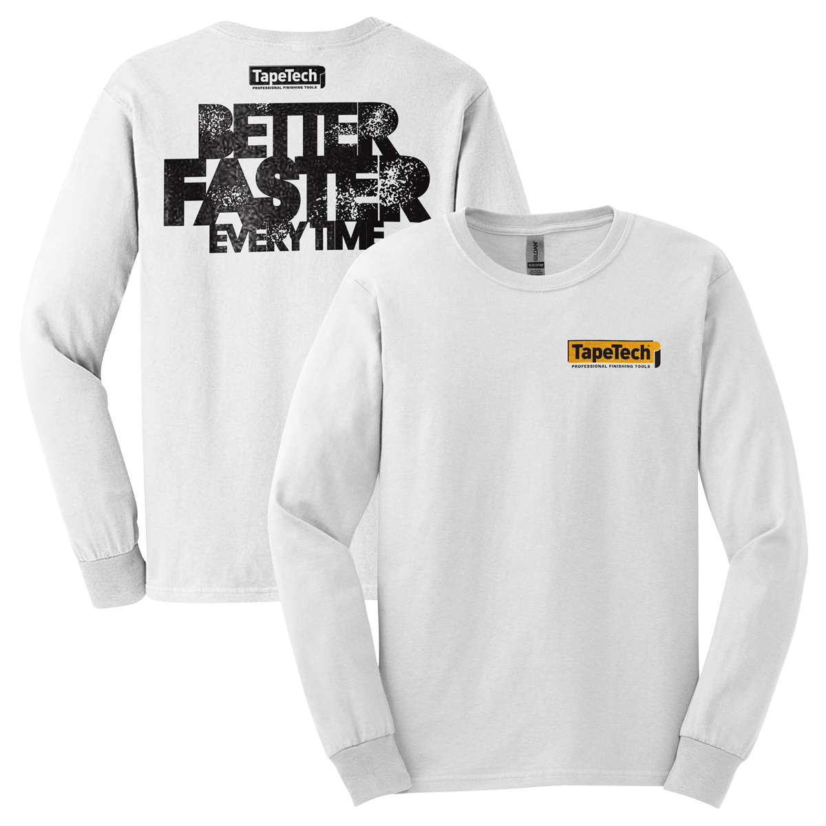 トップス *MAKE MONEY RAIN* LOGO LONG TEE WHITE Better Faster White Long-sleeve T-shirt - TapeTech Tool Company